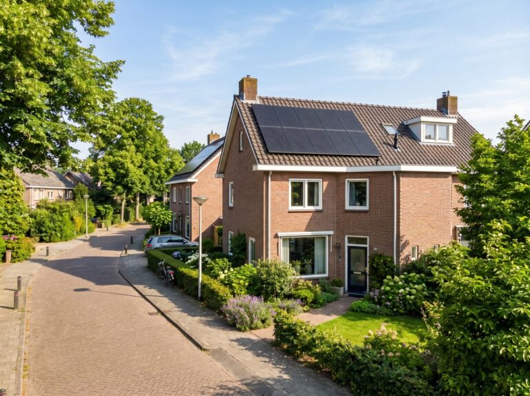 Twee-onder-een-kap woning met zonnepanelen — voorbeeldwoning voor saldering 2027
